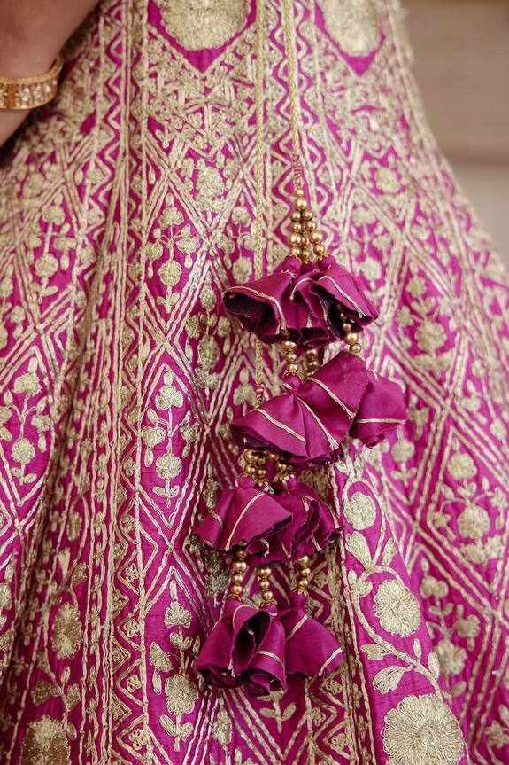 Shyam Narayan Prasad Pink Silk Embroidered Lehenga Set 6
