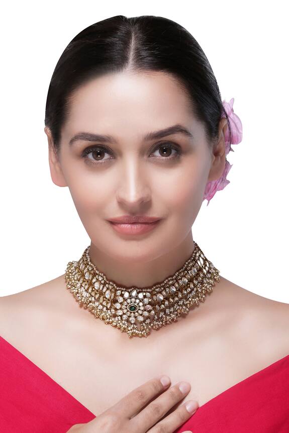 Vinanti Manji Designer Jewellery Stone Embellished Choker Necklace 1