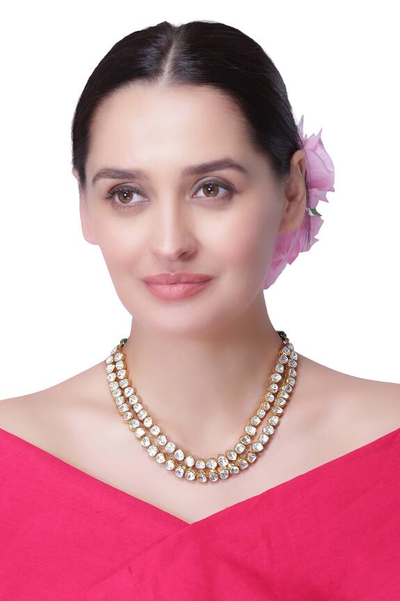 Vinanti Manji Designer Jewellery Studded Layered Contemporary Necklace 1