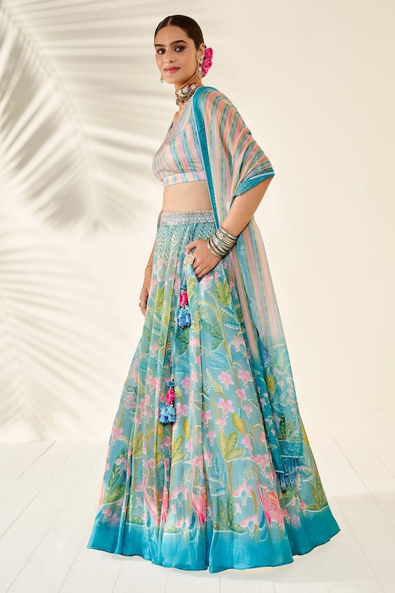 Buy Anita Dongre Flamingo Paradise Printed Lehenga Set Online | Aza ...