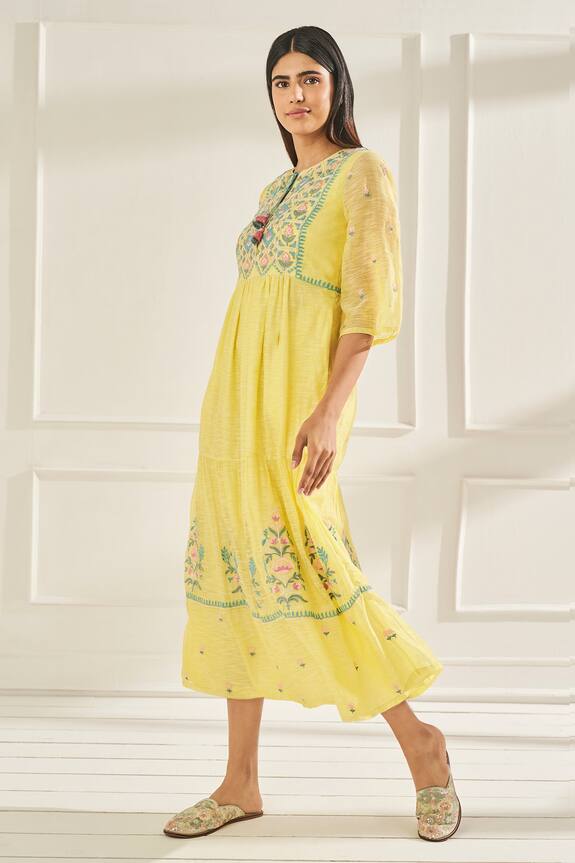 Anita Dongre Nyra Floral Hand Embroidered Dress 4
