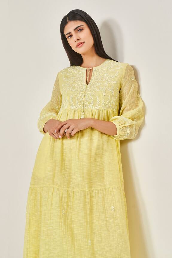 Anita Dongre Blossom Chikankari Embroidered Dress 5