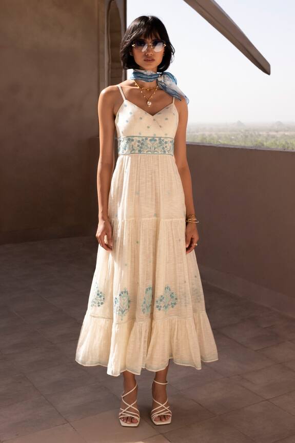 Buy_Anita Dongre_Paros Floral Embroidered Dress_at_Aza_Fashions