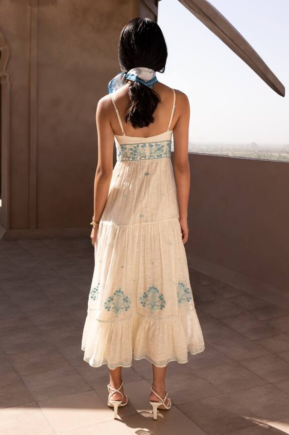 Shop_Anita Dongre_Paros Floral Embroidered Dress_at_Aza_Fashions