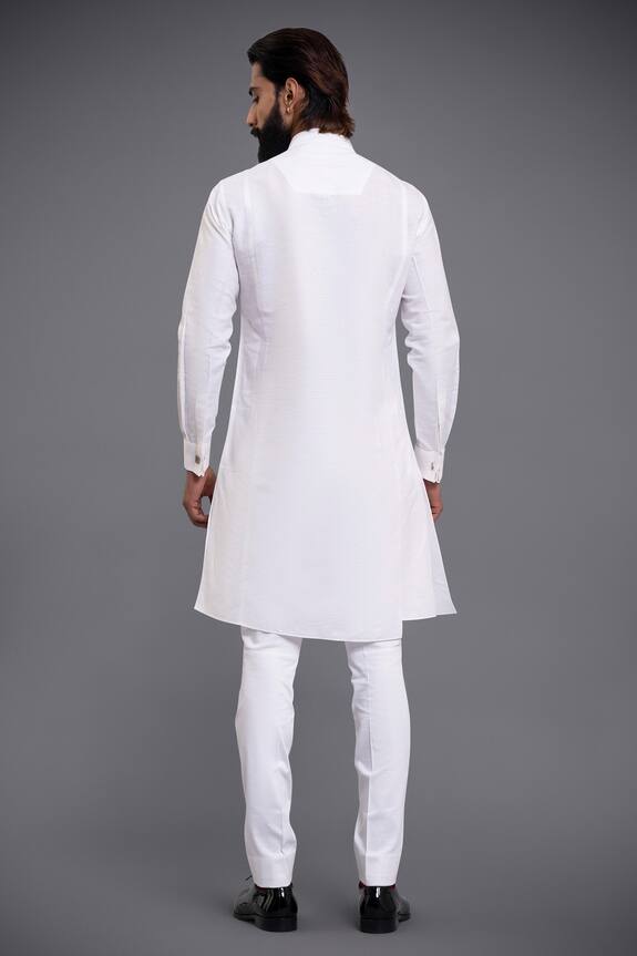 Raghavendra Rathore Jodhpur White Cotton Linen Kurta 2