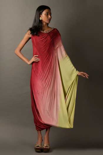 Deana Wrap Dress - Printed Viscose :: Ombre Floral
