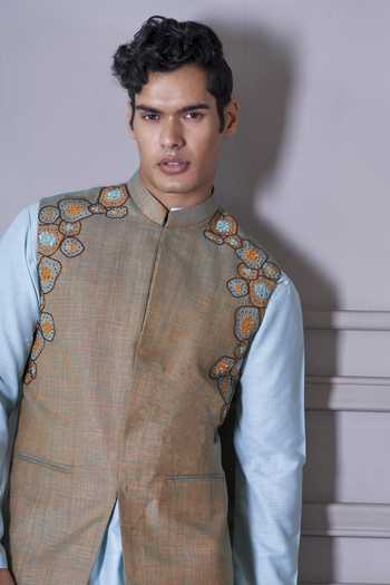 Black jungle majesty bundi kurta set