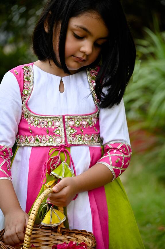 Nadaan Parindey Multi Color Embroidered Anarkali Set For Girls 4