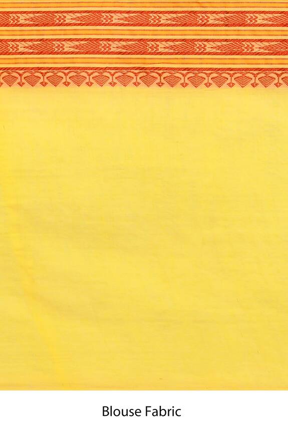 Aryavir Malhotra Yellow Cotton Floral Border Saree 5