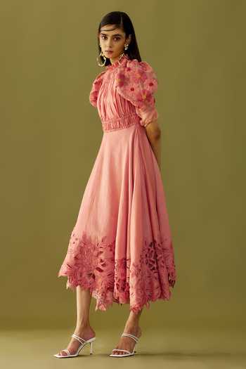 Midnight Pintuck Chanderi Dress main image 1