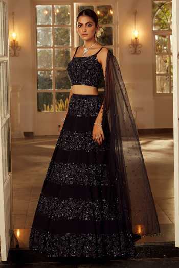 Black Embroidered Shantoon Suit Set