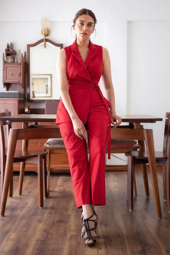 red lycra jumpsuit