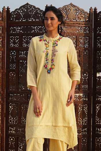 Dhaari Multi Color Stripe Handwoven Black Pure Cotton Long Kurta