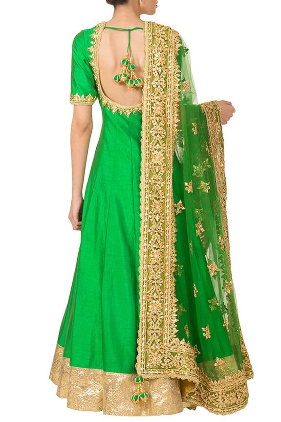 Preeti S Kapoor Emerald Green Anarkali Set 2