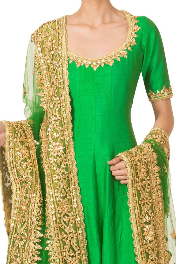 Preeti S Kapoor Emerald Green Anarkali Set 3