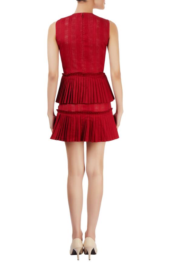 Ankita Red Pleated Short Dress 2