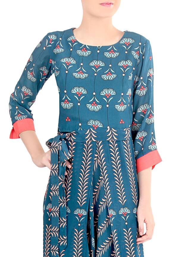Buy_Soup by Sougat Paul_Blue Crepe Printed Jumpsuit_Online_at_Aza_Fashions