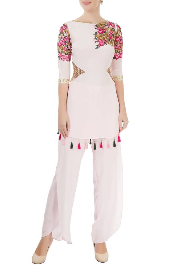 Neha Khullar Light Pink Embroidered Pant Set 1