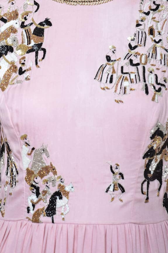 Neha & Tarun Pastel Pink Embroidered Anarkali Set 4