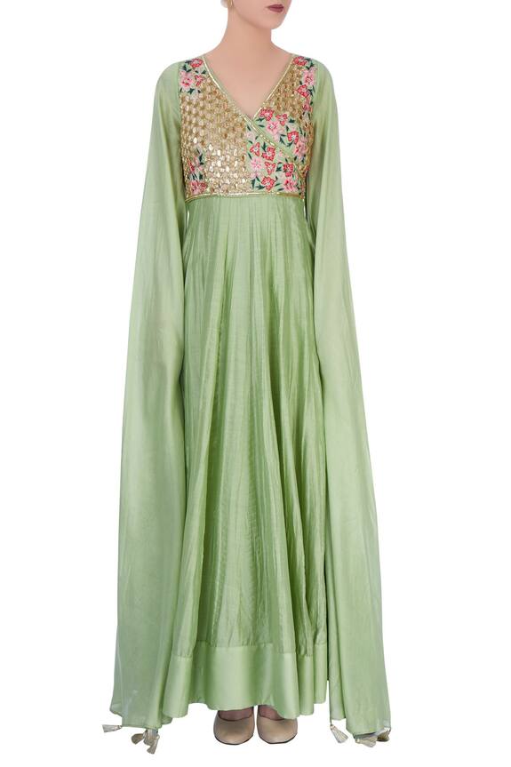 Neha Khullar Pastel Green Embellished Anarkali Gown 5