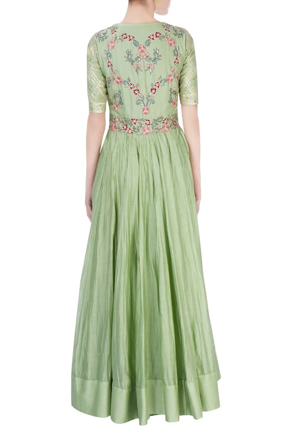 Neha Khullar Pastel Green Embroidered Anarkali Dress 2