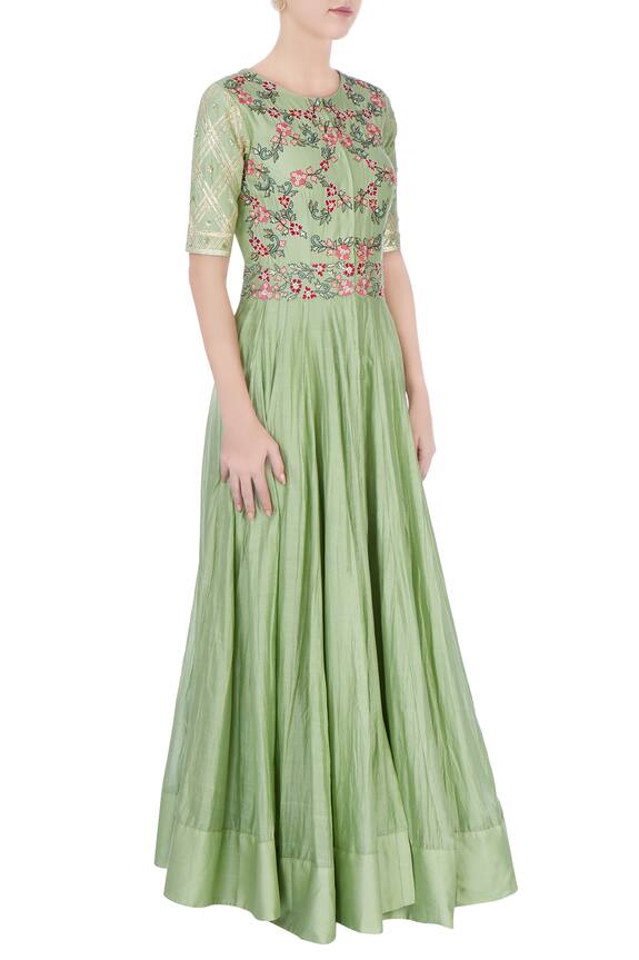 Neha Khullar Pastel Green Embroidered Anarkali Dress 3