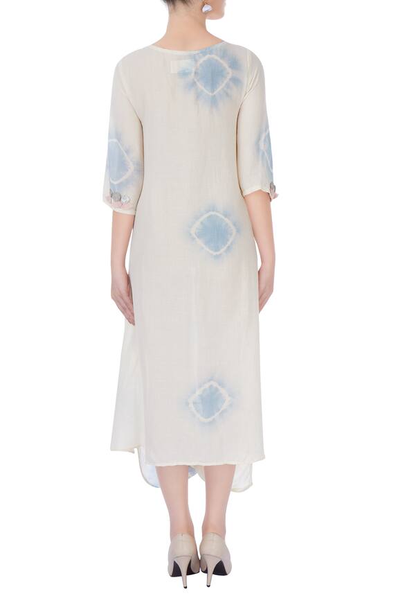 Itara Off-white And Blue Draped Dress 2
