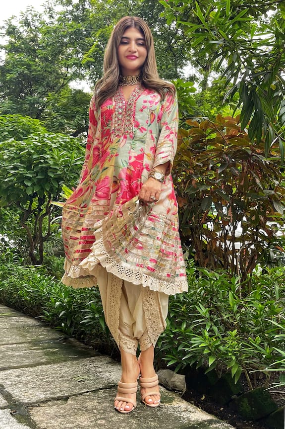 anarkali with dhoti pants