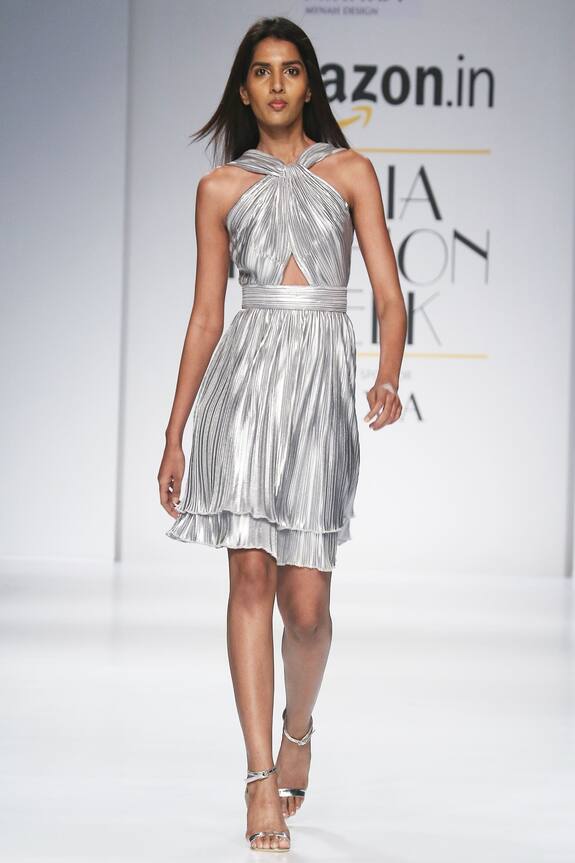 Reynu Taandon Silver Layered Dress 1