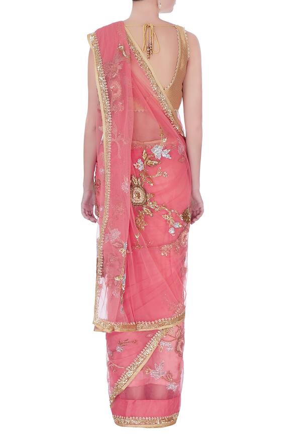Bhairavi Jaikishan Pink Sequin Embellished Saree And Blouse-piece 2
