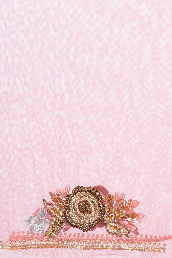 Bhairavi Jaikishan Pink Sequin Embellished Saree And Blouse-piece 5
