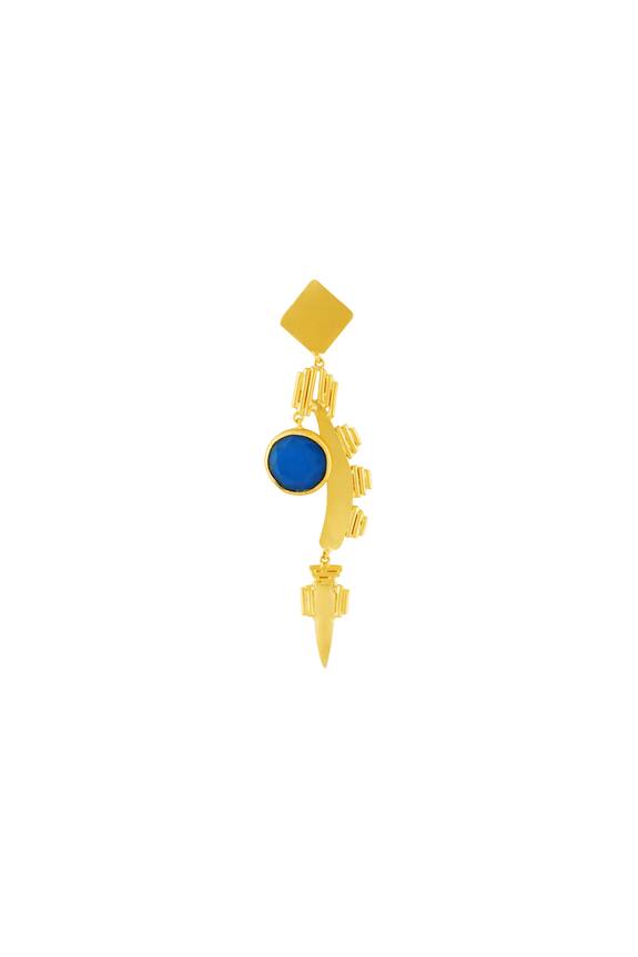 Masaya Jewellery Gold Long Earrings With Stonework 3