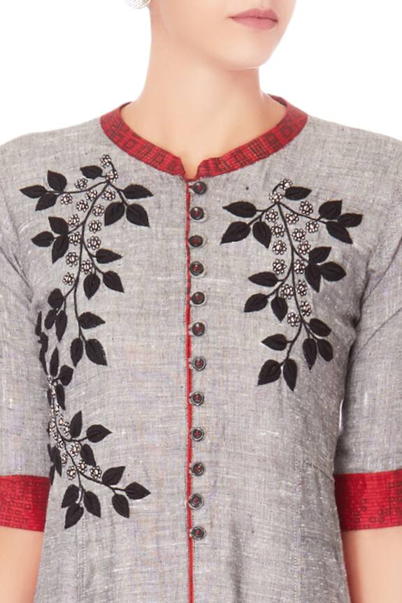 Manasi Sengupta Grey Embroidered Maxi Dress 6