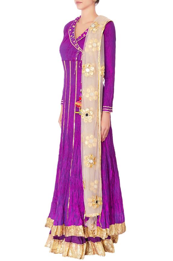 Priyanka Singh Purple Embroidered Anarkali With Dupatta 4