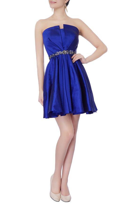 Neha Gursahani Royal Blue Tafetta Silk Dress 1