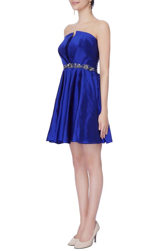 Neha Gursahani Royal Blue Tafetta Silk Dress 4