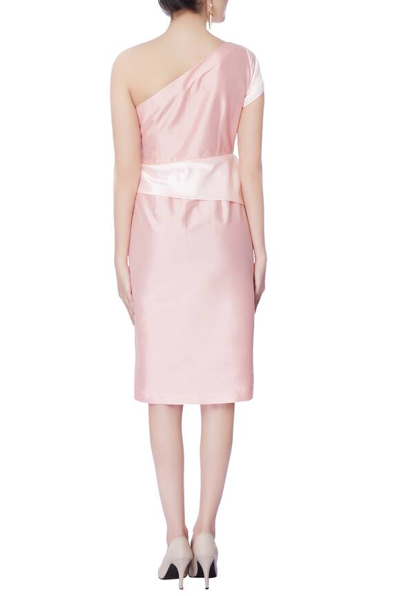 Neha Gursahani Pink One-shoulder Short Dress 2