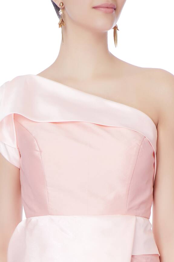 Neha Gursahani Pink One-shoulder Short Dress 6