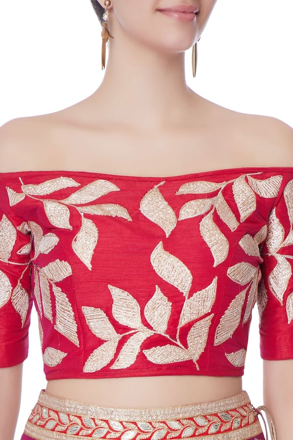 Vandana Sethi Pink Raw Silk Embroidered Lehenga Set 6
