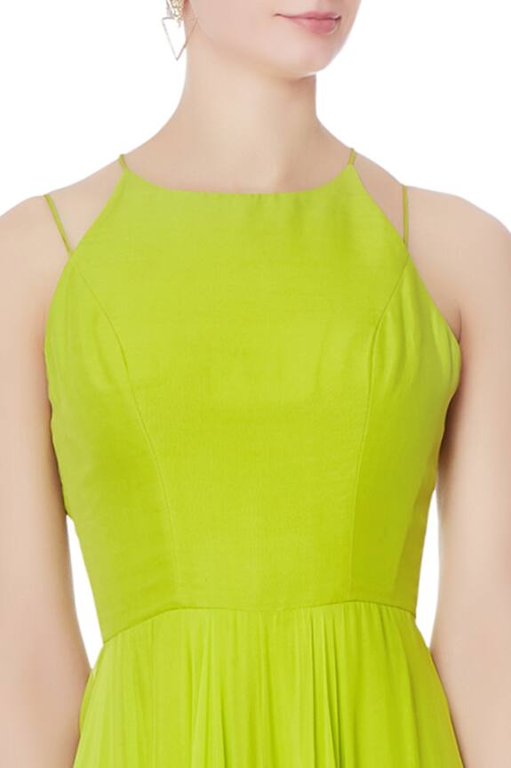 Swapnil Shinde Green Halter Slit Gown 6
