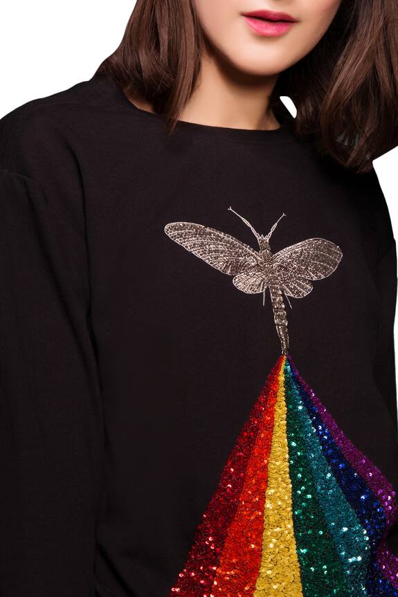 Shahin Mannan Black Embroidered Sweatshirt 3