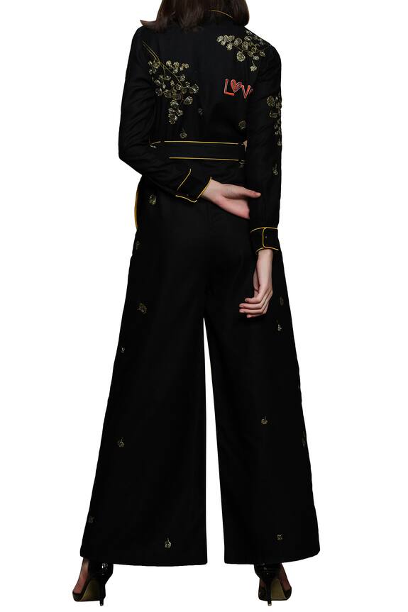 Shahin Mannan Black Embroidered Jumpsuit 2