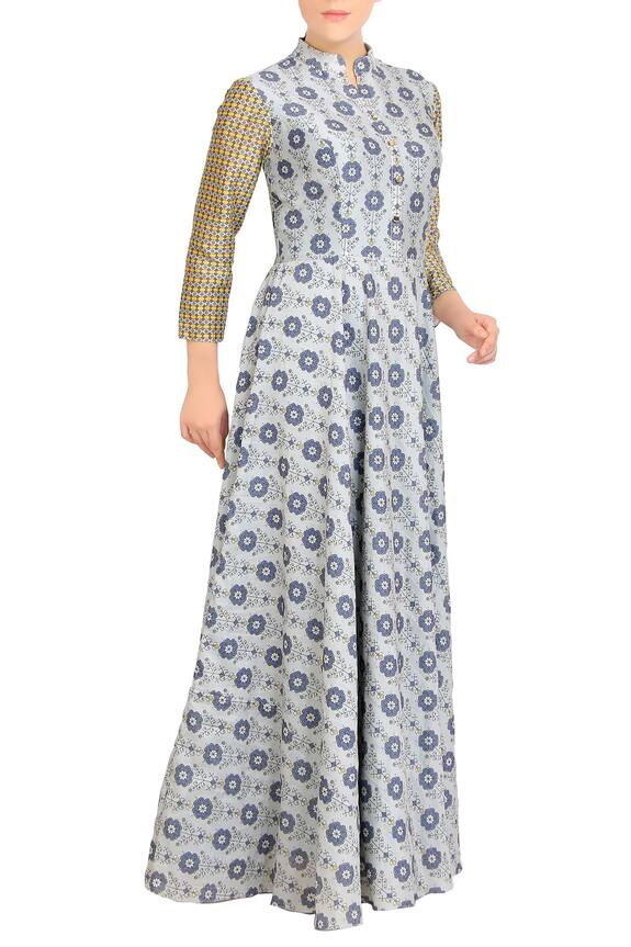 Soup by Sougat Paul Blue Printed Pleated Dress 3