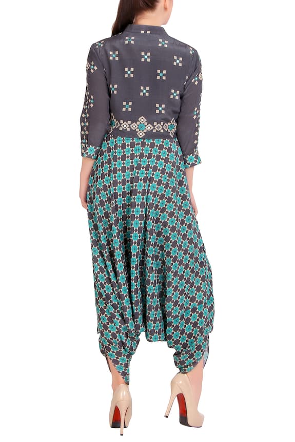 Soup by Sougat Paul Grey Printed Jumpsuit With Jacket 2