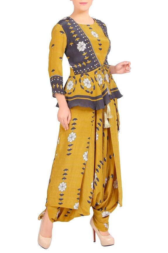 Soup by Sougat Paul Yellow Printed Jumpsuit With Jacket 3