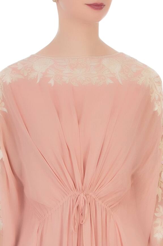 Aqube by Amber Pink Georgette Embroidered Kaftan Tunic 5