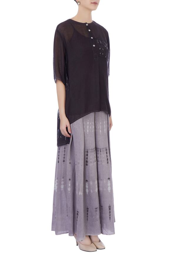 Urvashi Kaur Black Sheer Silk Handwoven Blouse 3