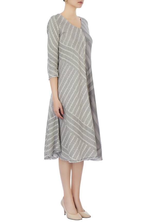 Urvashi Kaur Grey Organic Handwoven Cotton Dress 3