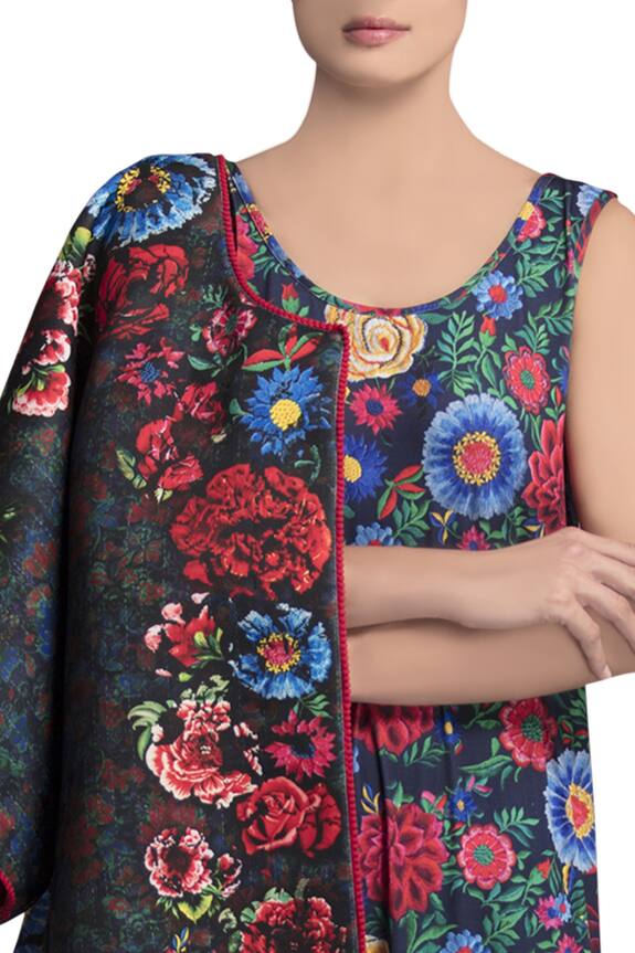 Payal Jain Multi Color Jersey Midi Dress With Jacket 2