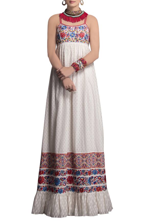 Payal Jain White Embroidered Maxi Dress 1